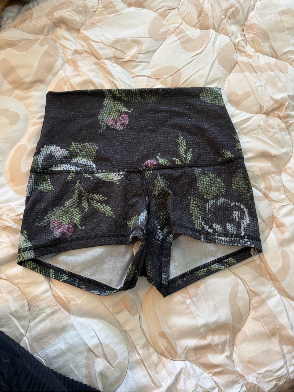 lululemon athletica Black Floral High-Rise Athletic Shorts